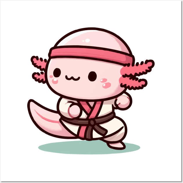 cute baby martial art axolotl Wall Art by fikriamrullah